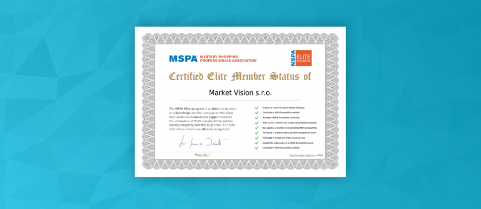 Opětovně jsme získali elitní členství v rámci organizace MSPA!