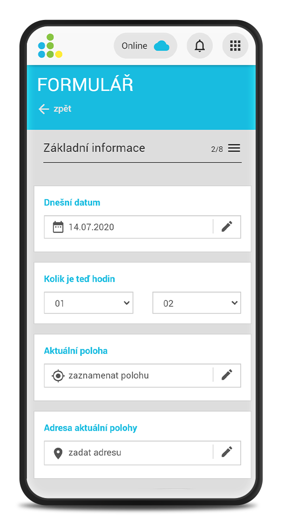 Další obrazovka mobilní aplikace pro mystery shopping.